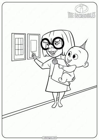 The Incredibles Edna Mode & Jack Jack Coloring Pages