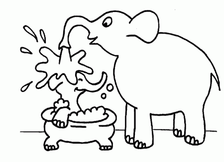 Elephant coloring page - Animals Town - animals color sheet 