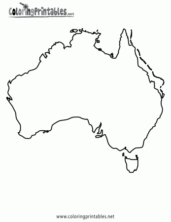 Australia Map Coloring Page - A Free Travel Coloring Printable