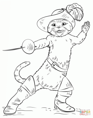 Puss in Boots coloring page | Free Printable Coloring Pages
