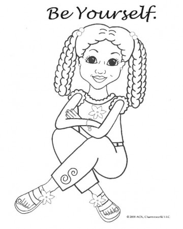Coloring Page African American Girl