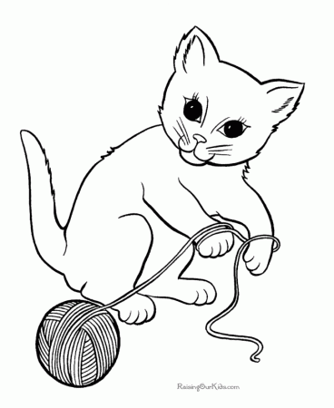 Free Coloring Pages Kitten