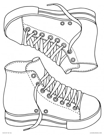 Coloring: Lmj Coloring Page High Top Sneakers Nike Shoes ...