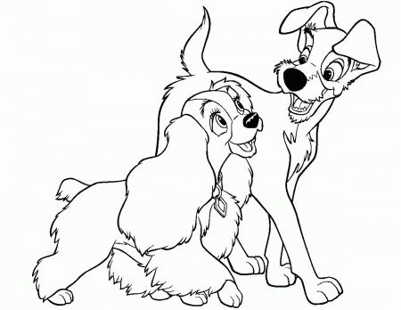 Disney Coloring Pages To Print: Lady And The Tramp Coloring Pages