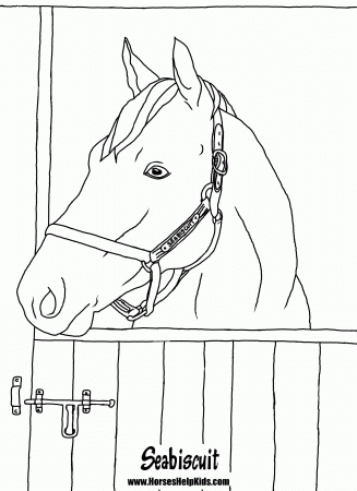 Horses Help Kids - Seabisuit Coloring Page