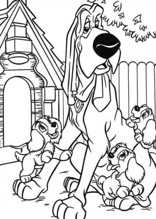 Trusty the Blood Hound and Lady and The Tramp Childrens Coloring ...