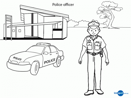 Police Officer - Activities For Kids - Colouring Pages
