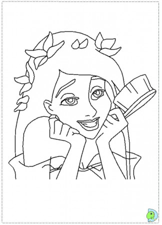 Enchanted Coloring page, Princess Giselle coloring page