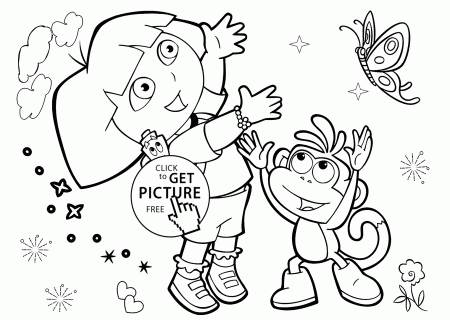 Dora coloring pages with friends printable free | coloing ...