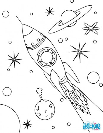 Rocket in space coloring pages - Hellokids.com