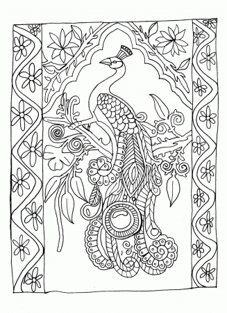 Peacocks coloring pages download and print for free