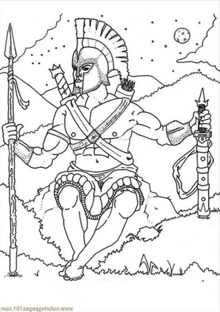 War God Ares from Greek Mythology Coloring Page: War God Ares from ...
