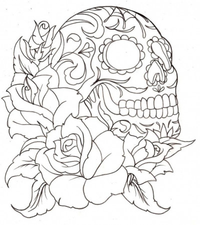 7 Best Images of Free Printable Coloring Pages Skulls Roses - Free ...