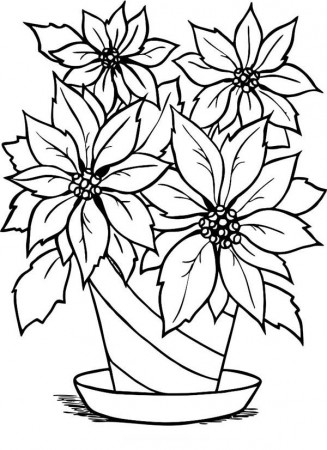 flowers in vase coloring page - Clip Art Library