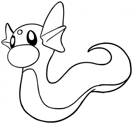 Adorable Dratini Coloring Page - Free Printable Coloring Pages for Kids