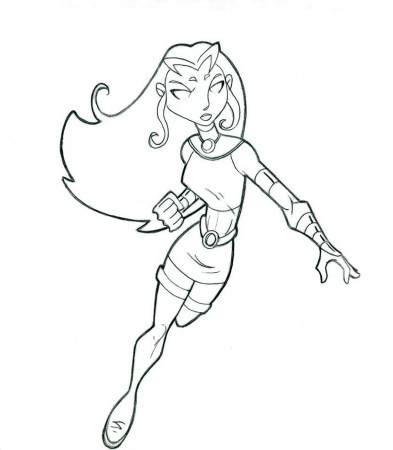 Teen Titans Starfire Coloring Pages for Pinterest