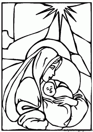 Mother Mary - Coloring Pages for Kids and for Adults
