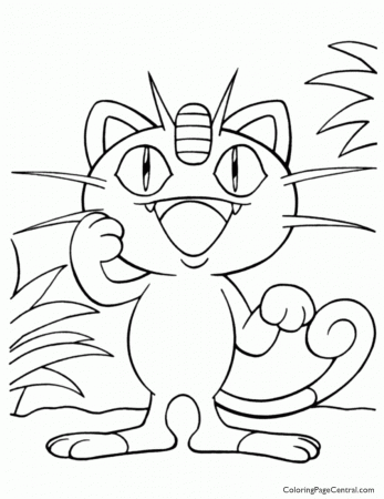 Pokemon – Meowth Coloring Page 01 | Coloring Page Central
