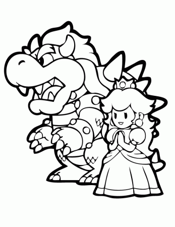 Bowser Pictures To Color - Coloring Pages for Kids and for Adults