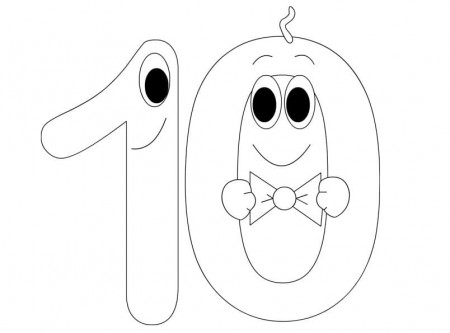 Cute Number 10 Coloring Page - Free Printable Coloring Pages for Kids