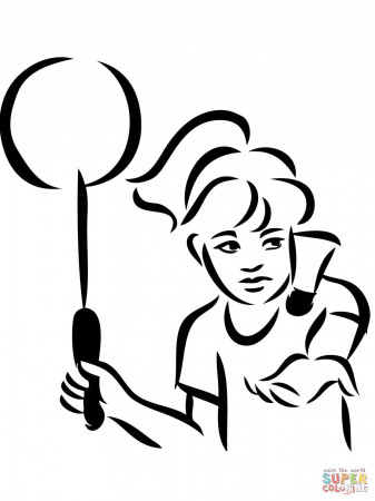 Badminton Serve coloring page | Free Printable Coloring Pages