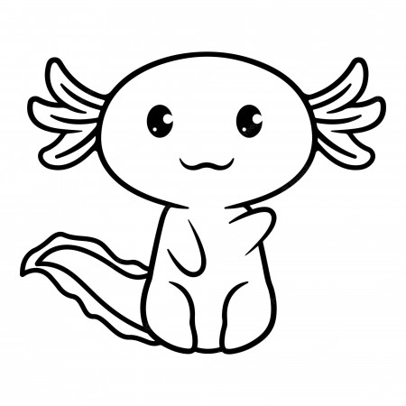 Premium Vector | Axolotl coloring pages for kids premium vector