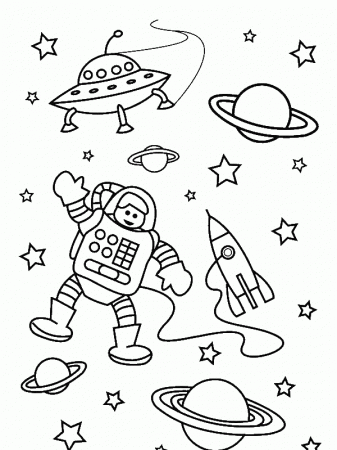 The Astronaut on the Outer Space Mission Coloring Page - Download ...