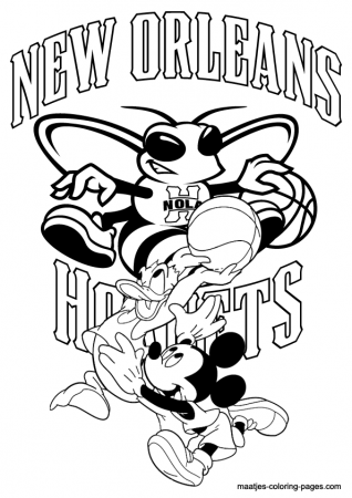 New Orleans Hornets NBA Disney coloring pages