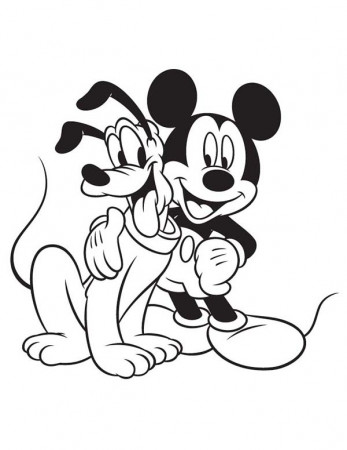 Mickey Mouse And Pluto Are Best Friend Coloring Page : Color Luna