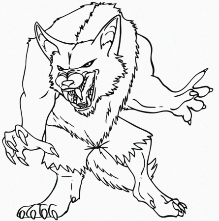 Werewolf Big angry werewolf to color coloring pages