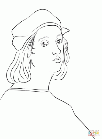 Self Portrait by Raphael coloring page ...supercoloring.com