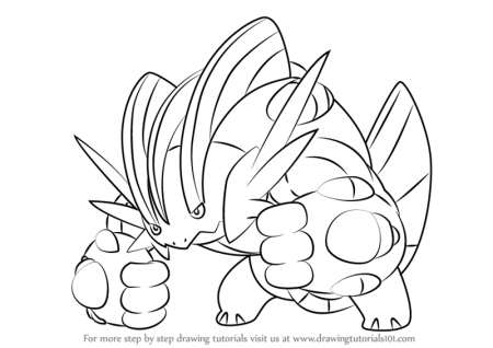 Learn How to Draw Mega Swampert from Pokemon (Pokemon) Step by Step :  Drawing Tutorials in 2020 | Pokemon coloring pages, Star coloring pages,  Pokemon coloring