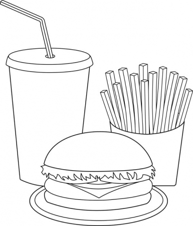 Junk Food Can Cause Many Illness Coloring Page - Download & Print Online Coloring  Pages for Free | Color Nimbus | Food coloring pages, Food coloring, Junk  food