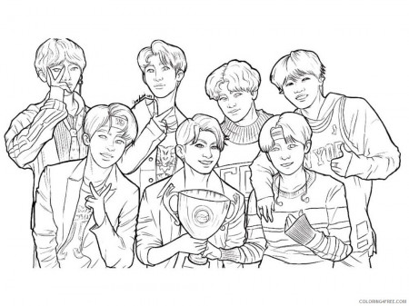 BTS Coloring Pages bts 1 Printable 2021 1255 Coloring4free -  Coloring4Free.com