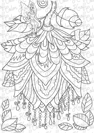 Fairy Garden Coloring Page // Printable Coloring Page | Etsy
