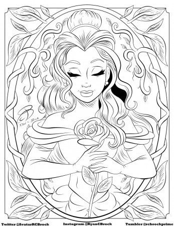 RCBrock Here! For all you Beauty And The Beast fans, here's a Coloring sheet  of my drawin… | Disney coloring pages, Disney coloring sheets, Princess coloring  pages
