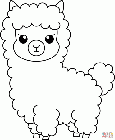 Cute Llama coloring page | Free Printable Coloring Pages