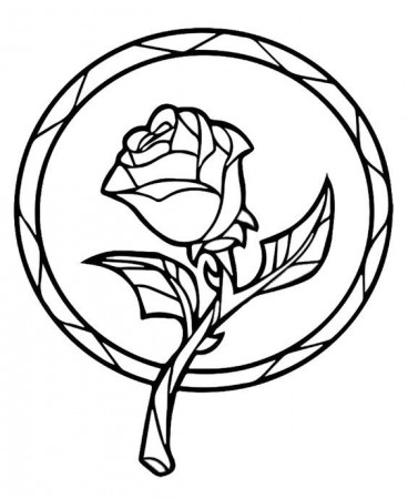 Beauty and the Beast Enchanted Rose Suncatcher! | Rose coloring pages,  Stained glass rose, Coloring pages