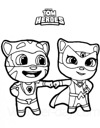 Hero Tom and Angela Coloring Page - Free Printable Coloring Pages for Kids