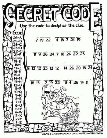 Printable Coloring Pages Of Secret Codes Sketch Coloring Page