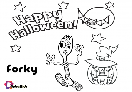 Forky Toy story 4 Happy Halloween 2019 printable coloring page ...