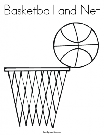 Basketball and Net Coloring Page - Twisty Noodle
