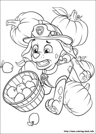 Marshall - Thanksgiving Paw Patrol coloring page