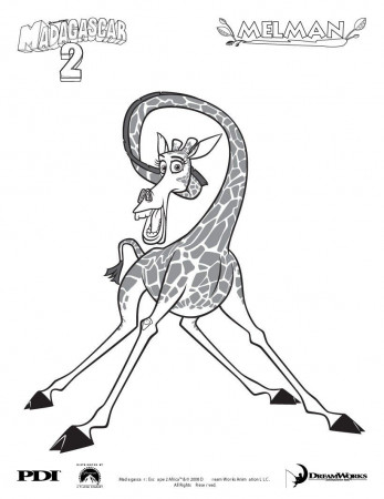 MADAGASCAR coloring pages - Madagascar 2 : Melman the giraffe
