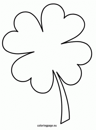 Four leaf clover template | Coloring Page
