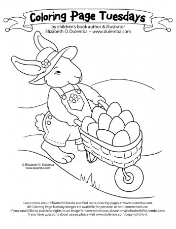 dulemba: Coloring Page Tuesday - Bunny Wheelbarrow