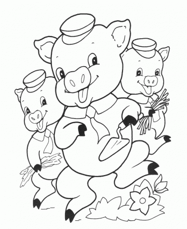 three pigs Colouring Pages