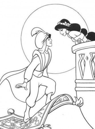 Download Aladdin Coloring Pages Jasmine Disney Or Print Aladdin 