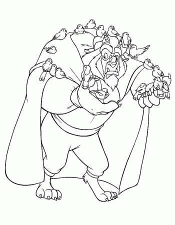 Disney The Beast And Birds Coloring Pages - Disney Coloring Pages 