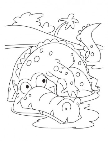 Frightened alligator coloring pages | Download Free Frightened 